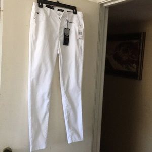 White woman pants white